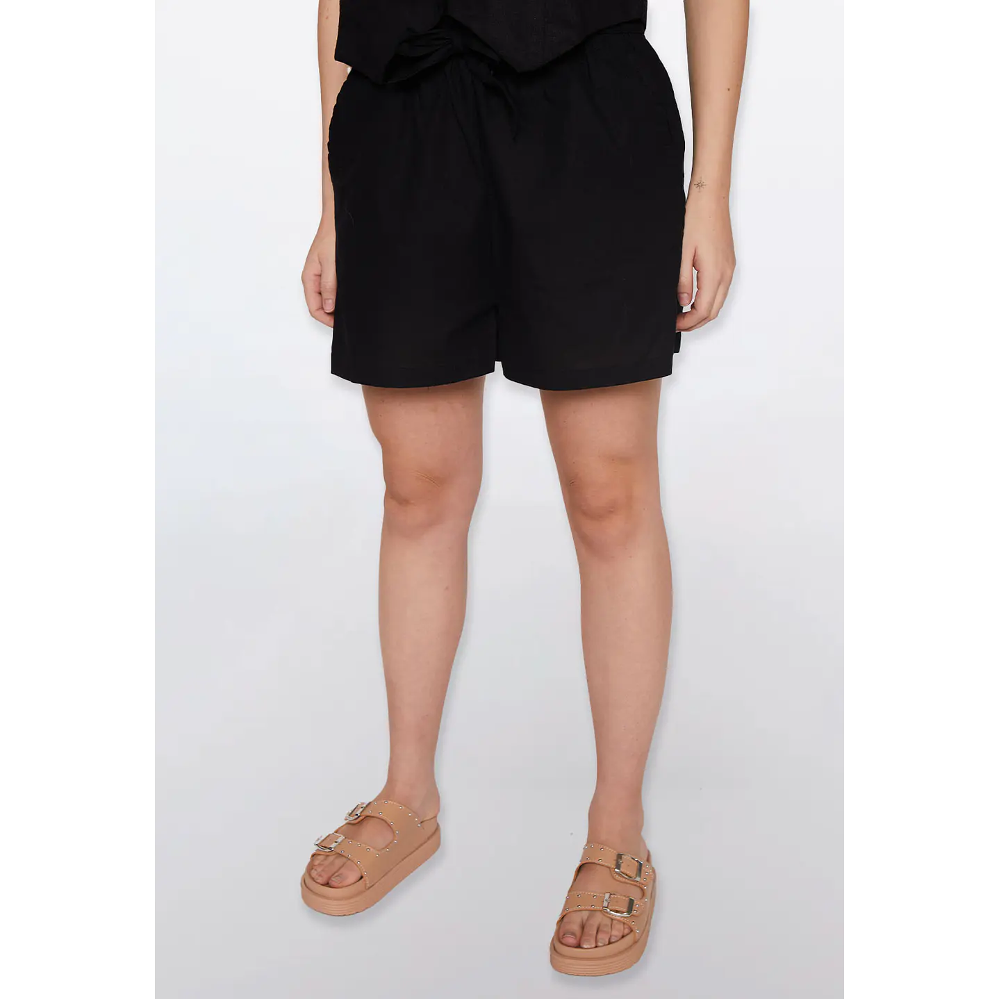 Short Mujer Lino Negro Familyshop 1