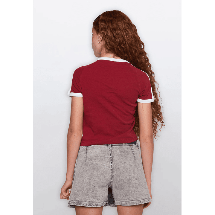 Polera Lola Manga Corta Burdeo Familyshop 4