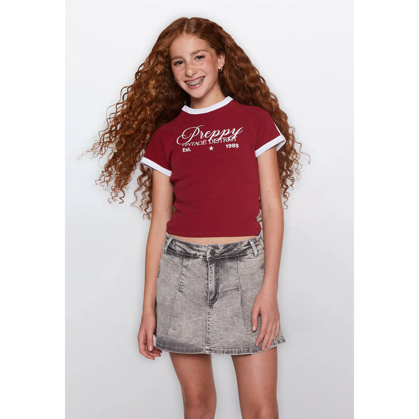 Polera Lola Manga Corta Burdeo Familyshop 1