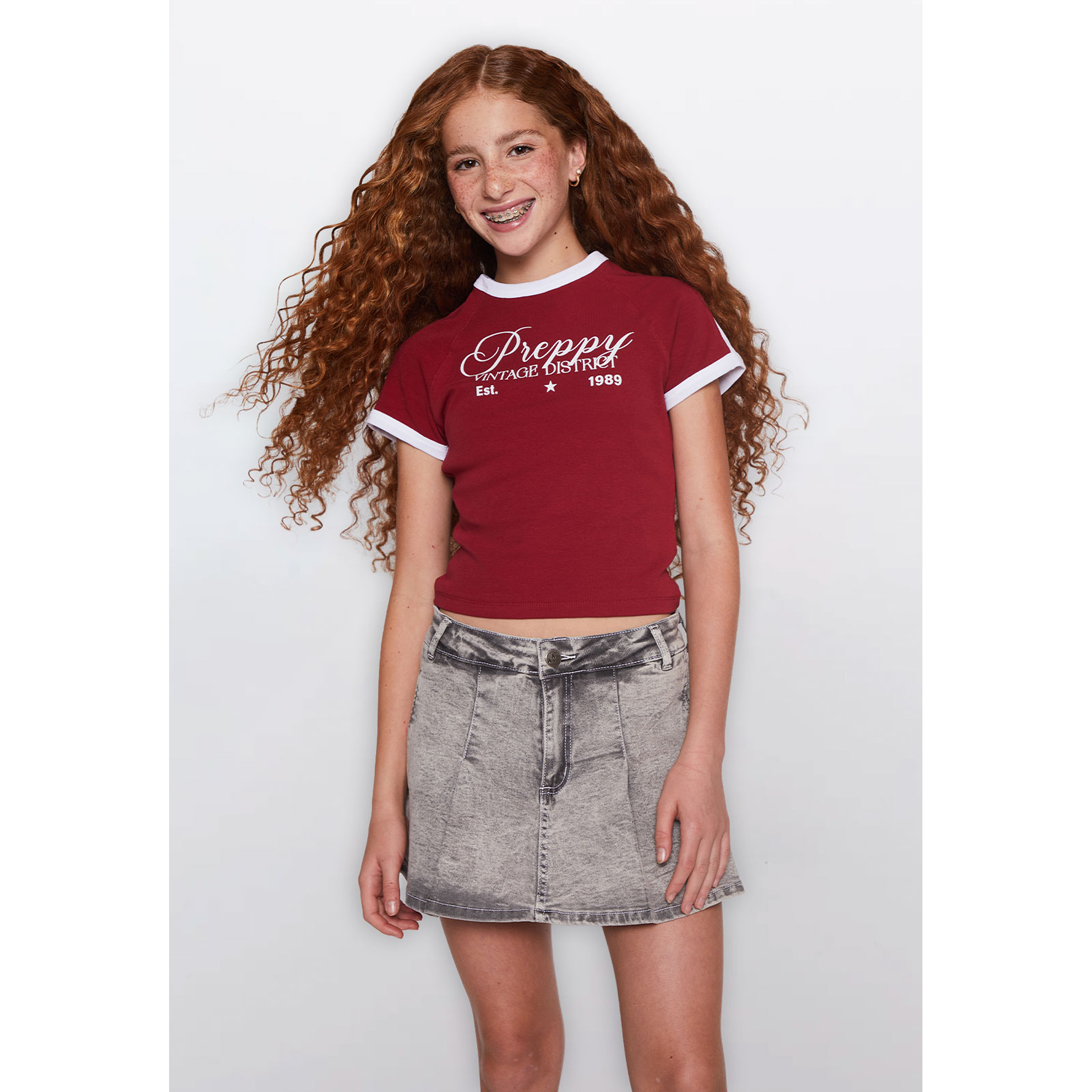 Polera Lola Manga Corta Burdeo Familyshop 1