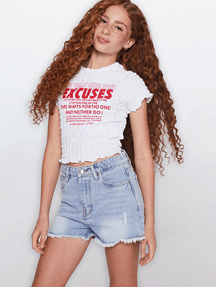 Polera Lola Textura Blanco Familyshop