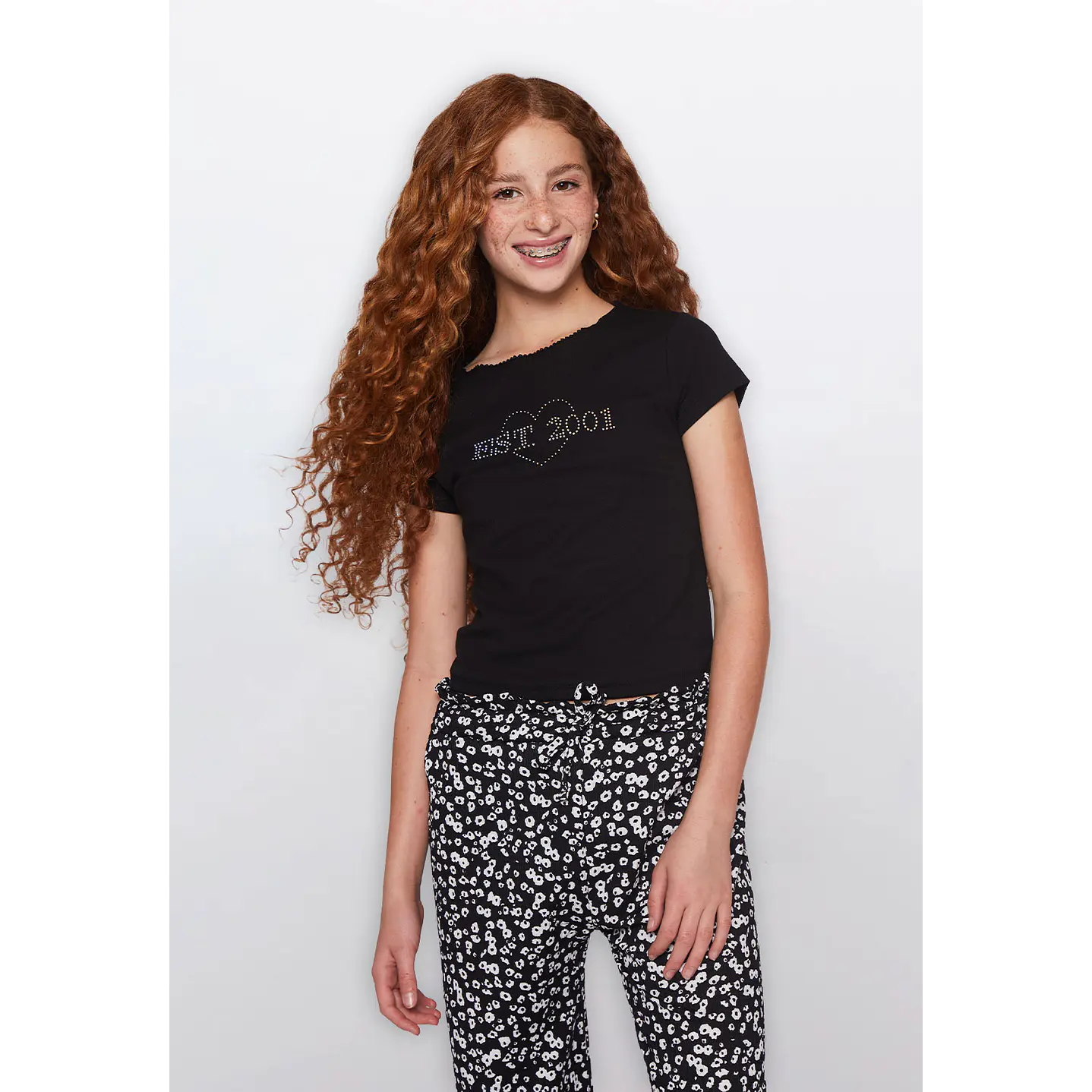 Polera Lola Strass Moda Negro Familyshop 1