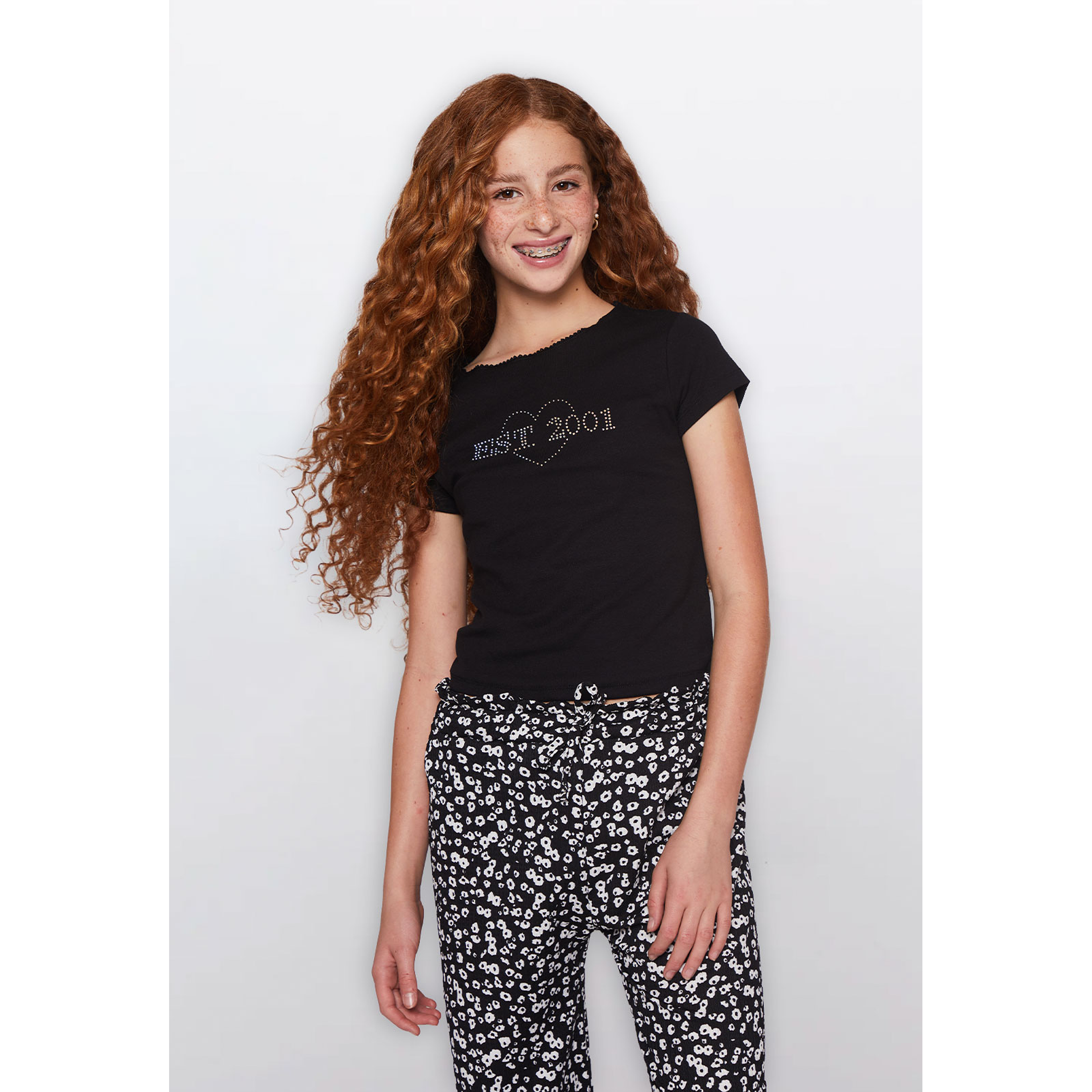 Polera Lola Strass Moda Negro Familyshop 1