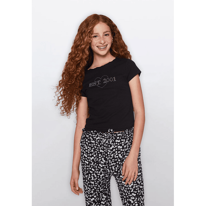 Polera Lola Strass Moda Negro Familyshop 1