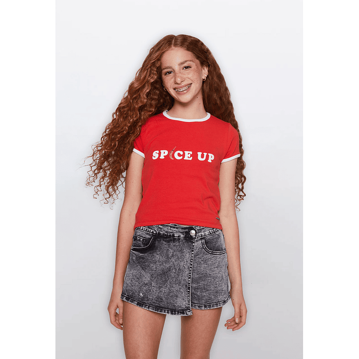 Polera Lola Manga Corta Rojo Familyshop 1