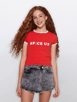 Polera Lola Manga Corta Rojo Familyshop