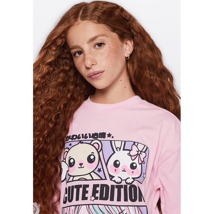 Polera Lola Anime Rosado Familyshop 3