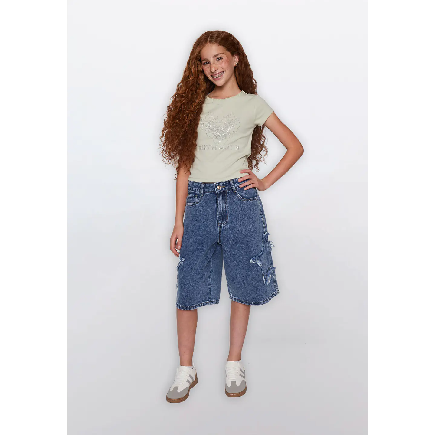 Short Lola Pretina Elástica Azul Familyshop 2