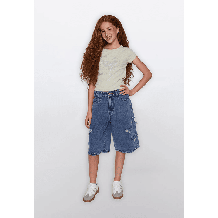 Short Lola Pretina Elástica Azul Familyshop 2