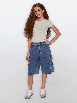 Short Lola Pretina Elástica Azul Familyshop