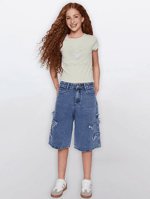 Polera Lola Strass Moda Verde Familyshop