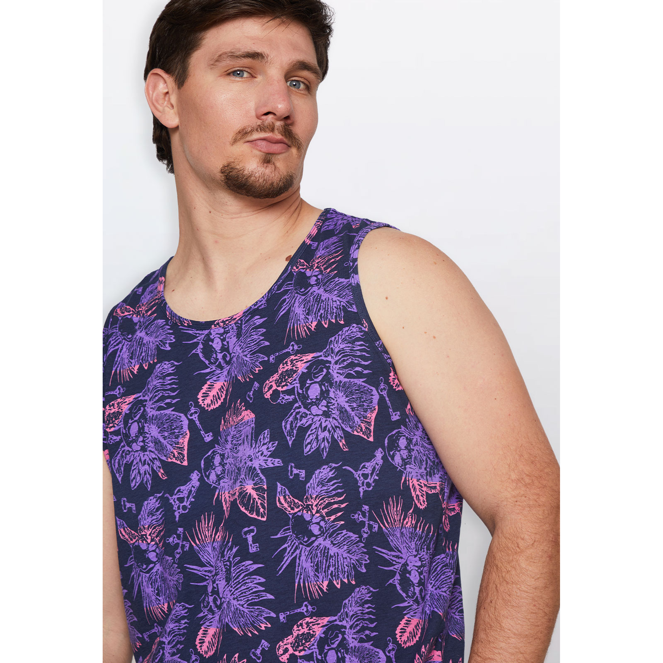 Polera Hombre Sin Mangas Lila Familyshop 2