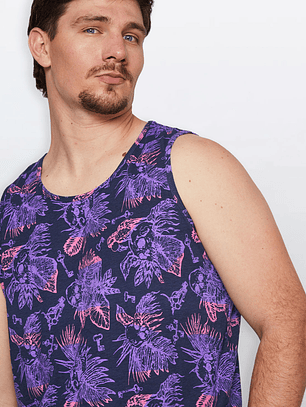 Polera Hombre Sin Mangas Lila Familyshop