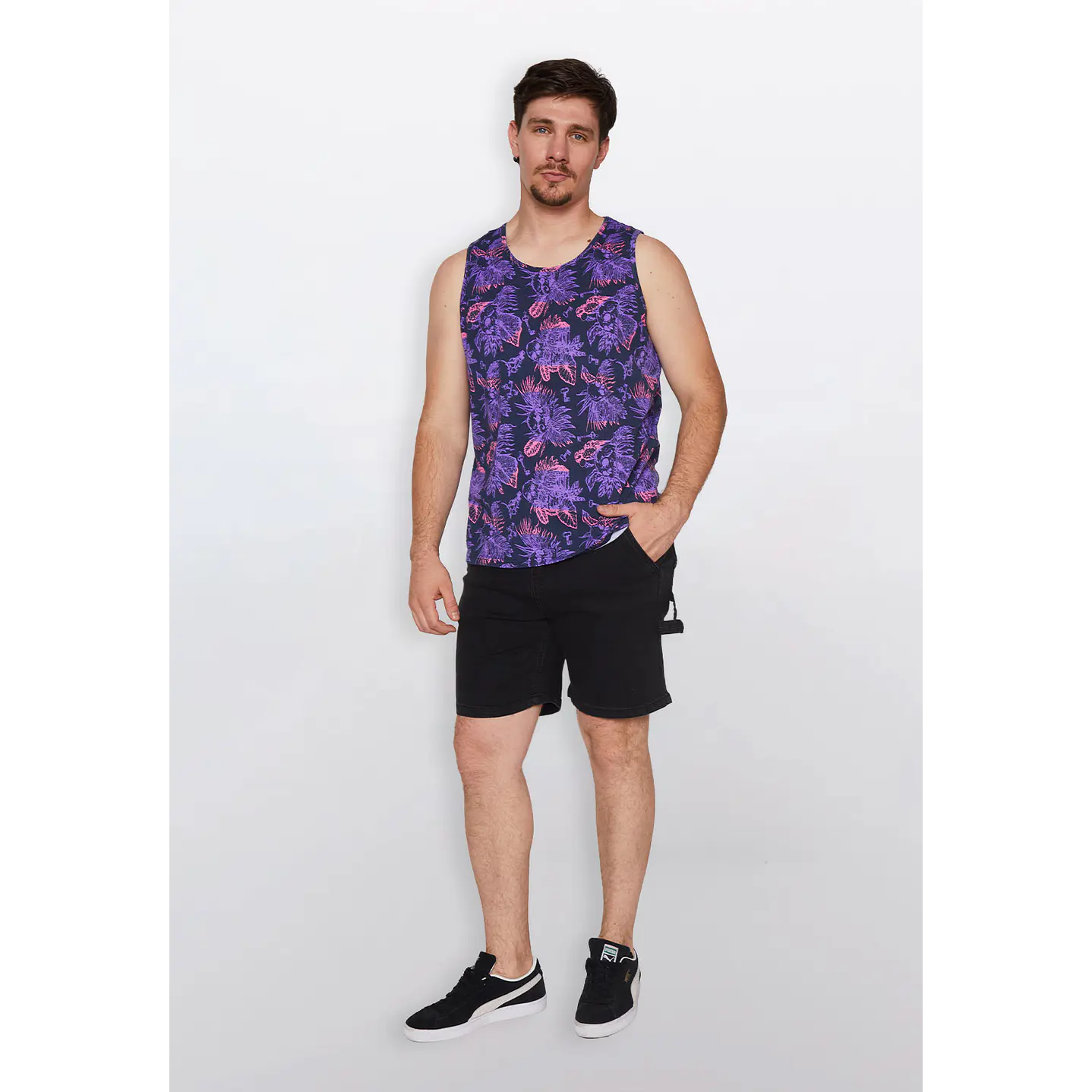 Polera Hombre Sin Mangas Lila Familyshop 4