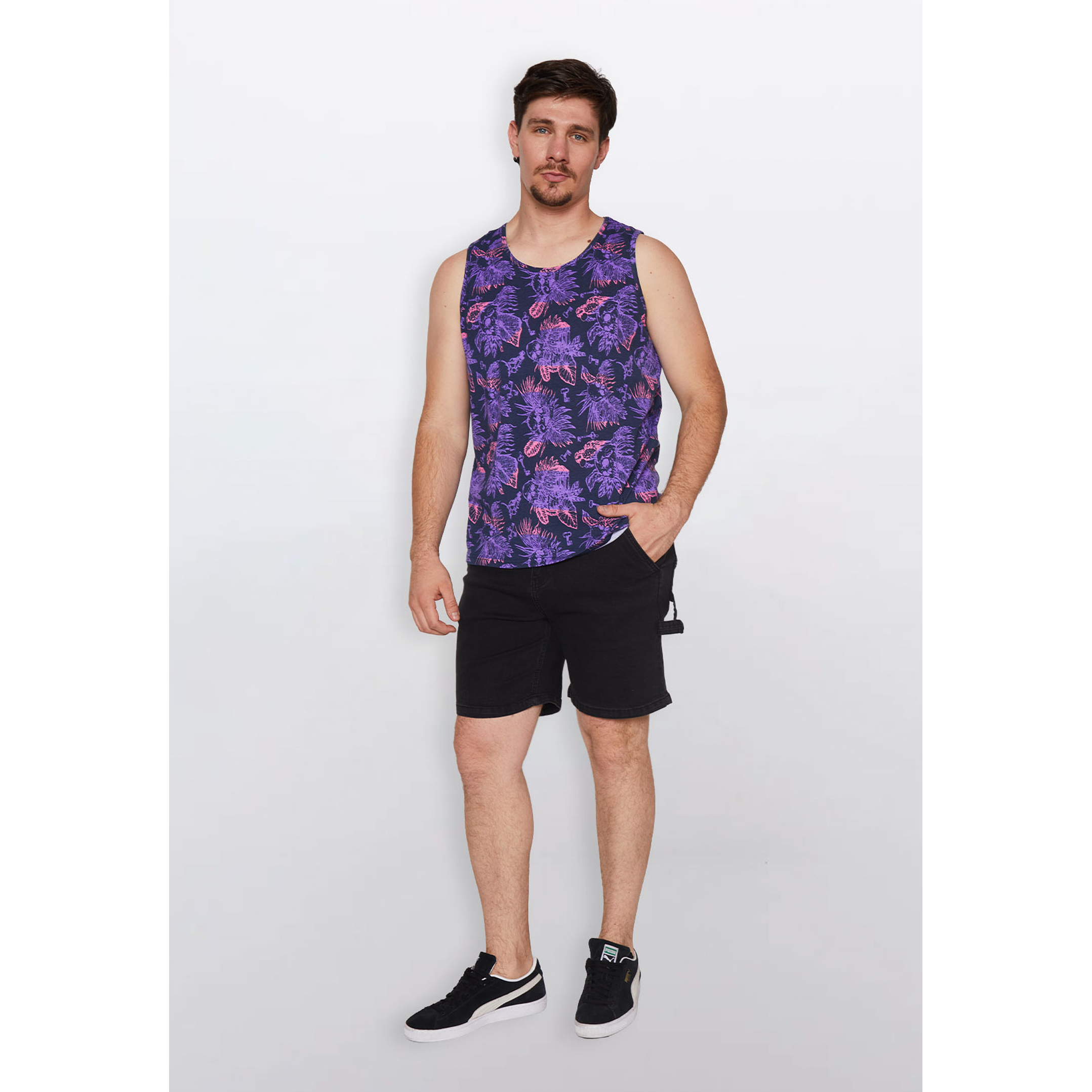 Polera Hombre Sin Mangas Lila Familyshop 4