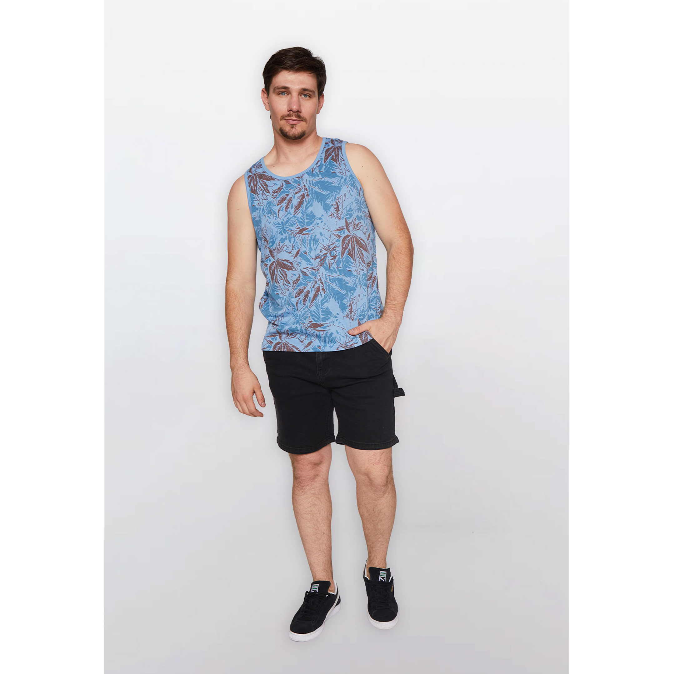 Bermuda Hombre Carpintero Elast Negro Familyshop 2