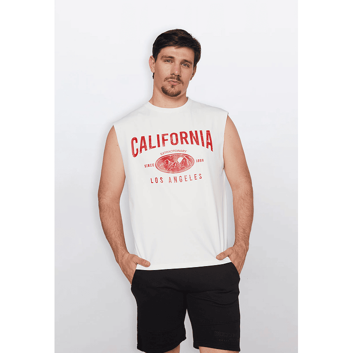 Polera Hombre College Blanco Familyshop 1