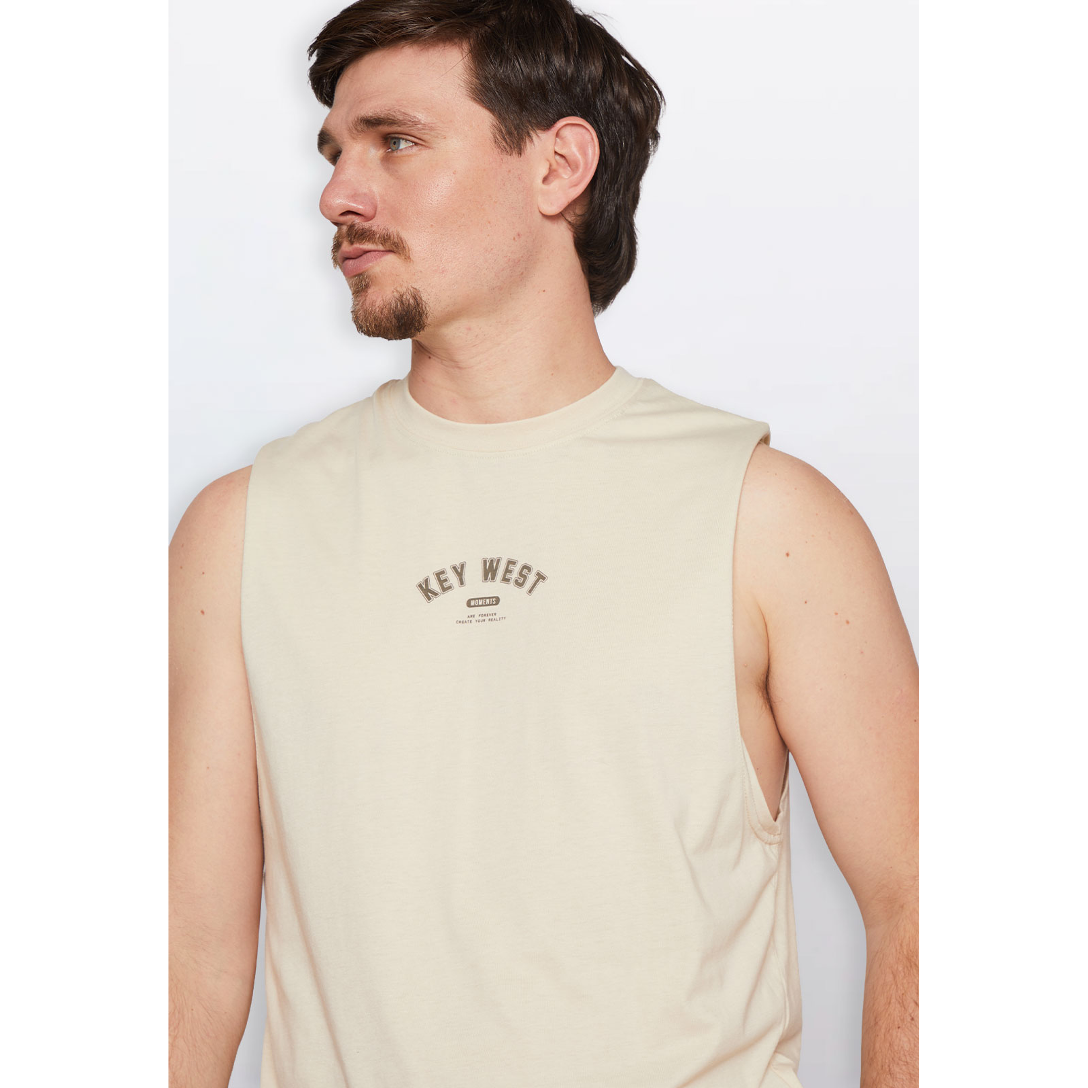 Polera Hombre Sin Mangas Beige Familyshop 2