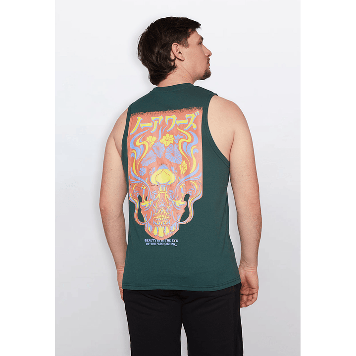 Polera Hombre Calavera Verde Familyshop 3