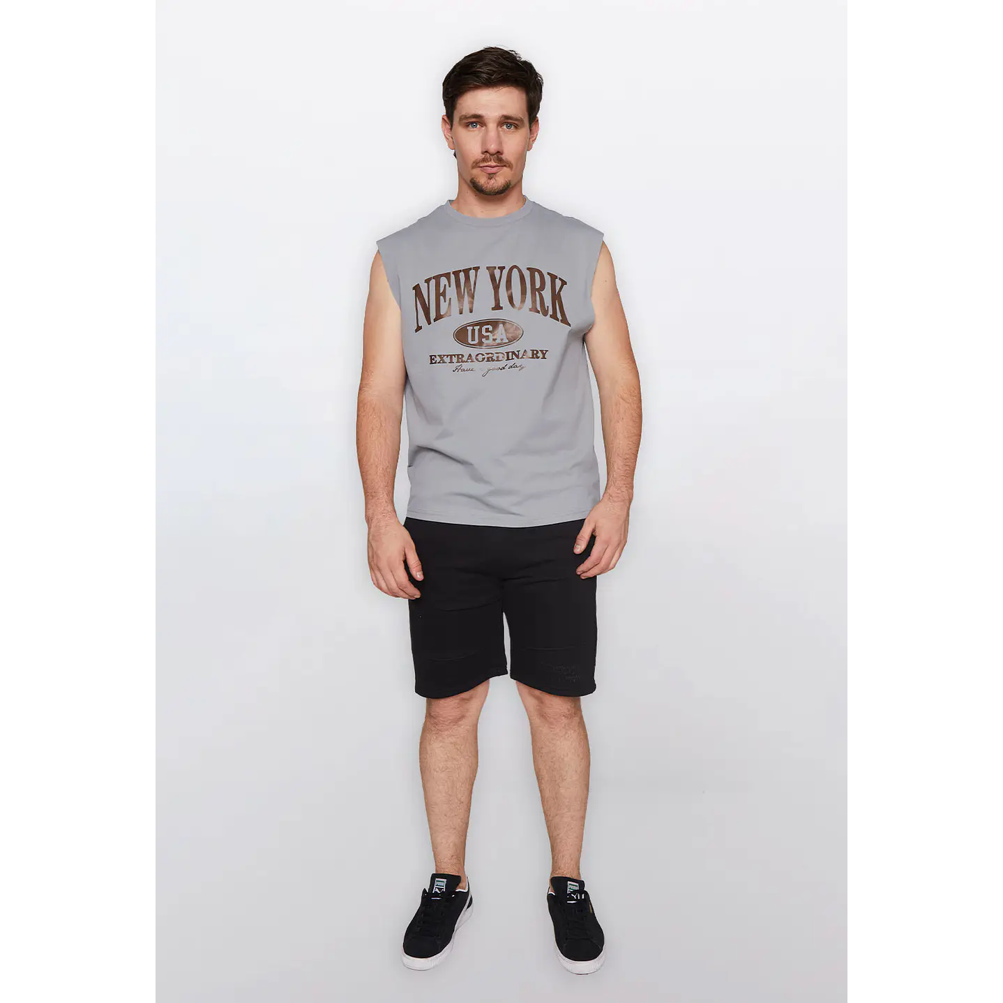 Bermuda Hombre Malla Negro Familyshop 1