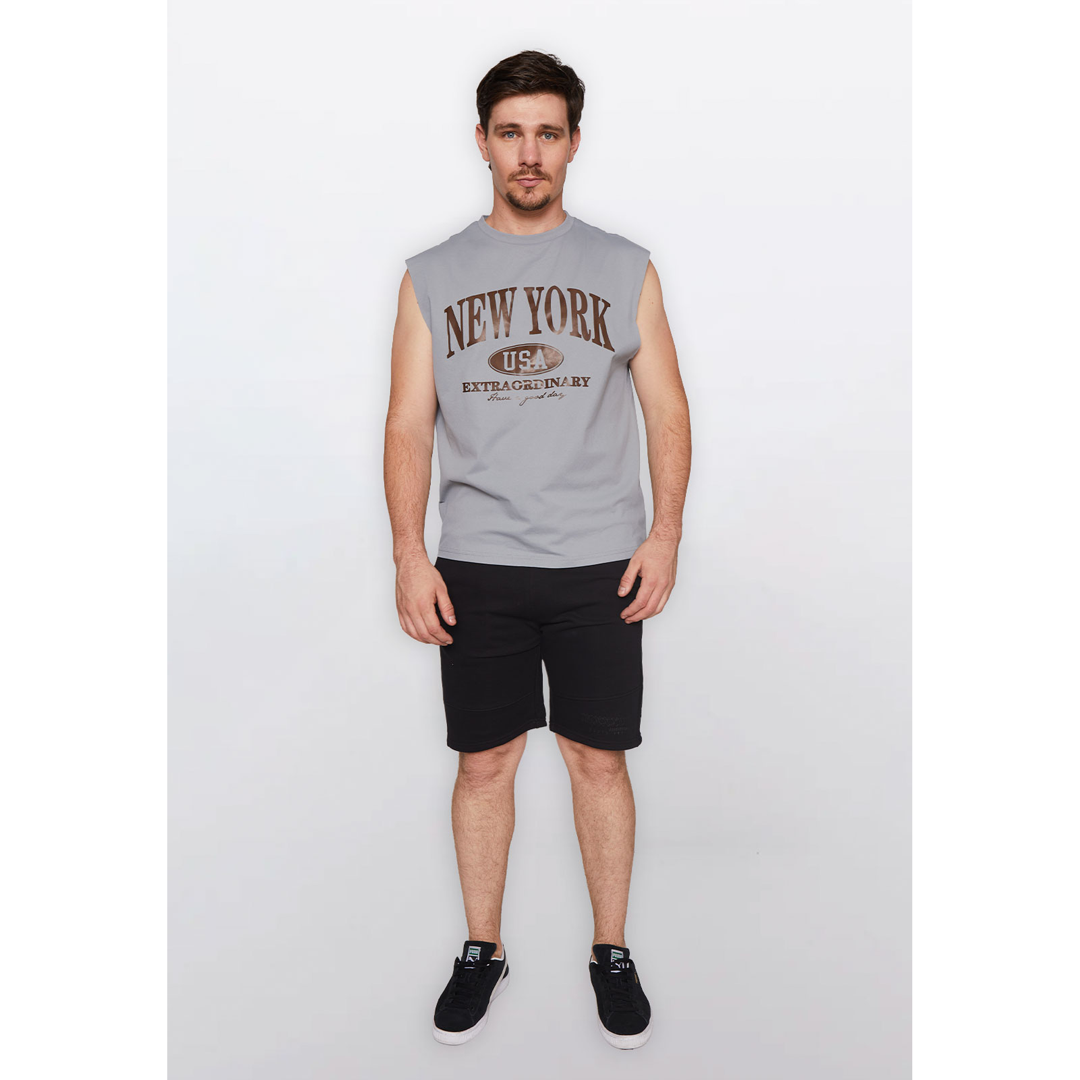 Bermuda Hombre Malla Negro Familyshop 1