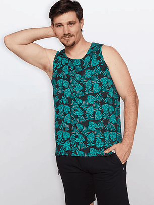 Polera Hombre Hoja Verde Familyshop