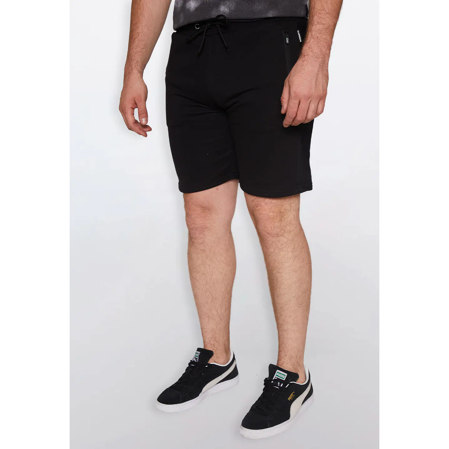 Bermuda Hombre Malla Cierre Negro Familyshop 1