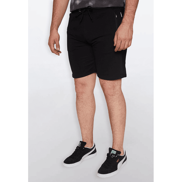 Bermuda Hombre Malla Cierre Negro Familyshop 1