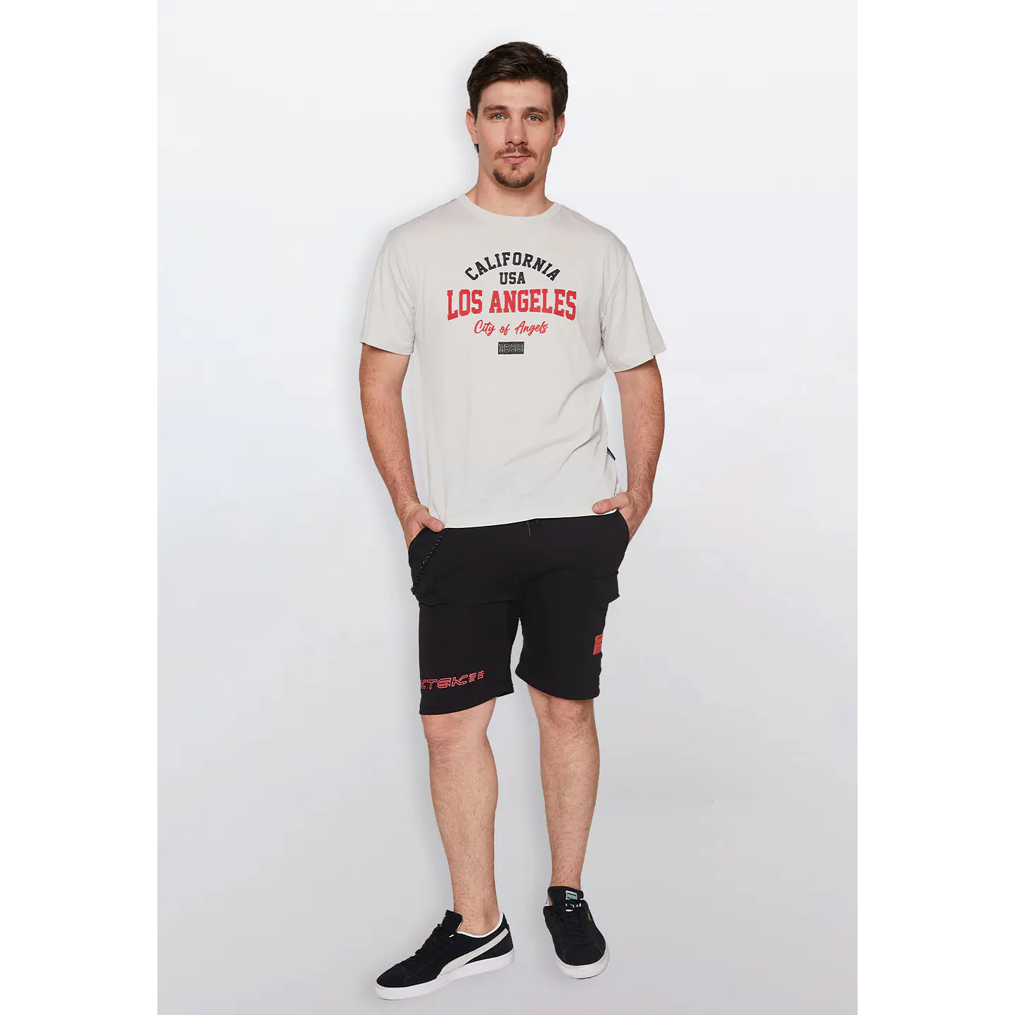 Bermuda Hombre Cargo Cadena Negro Familyshop 2