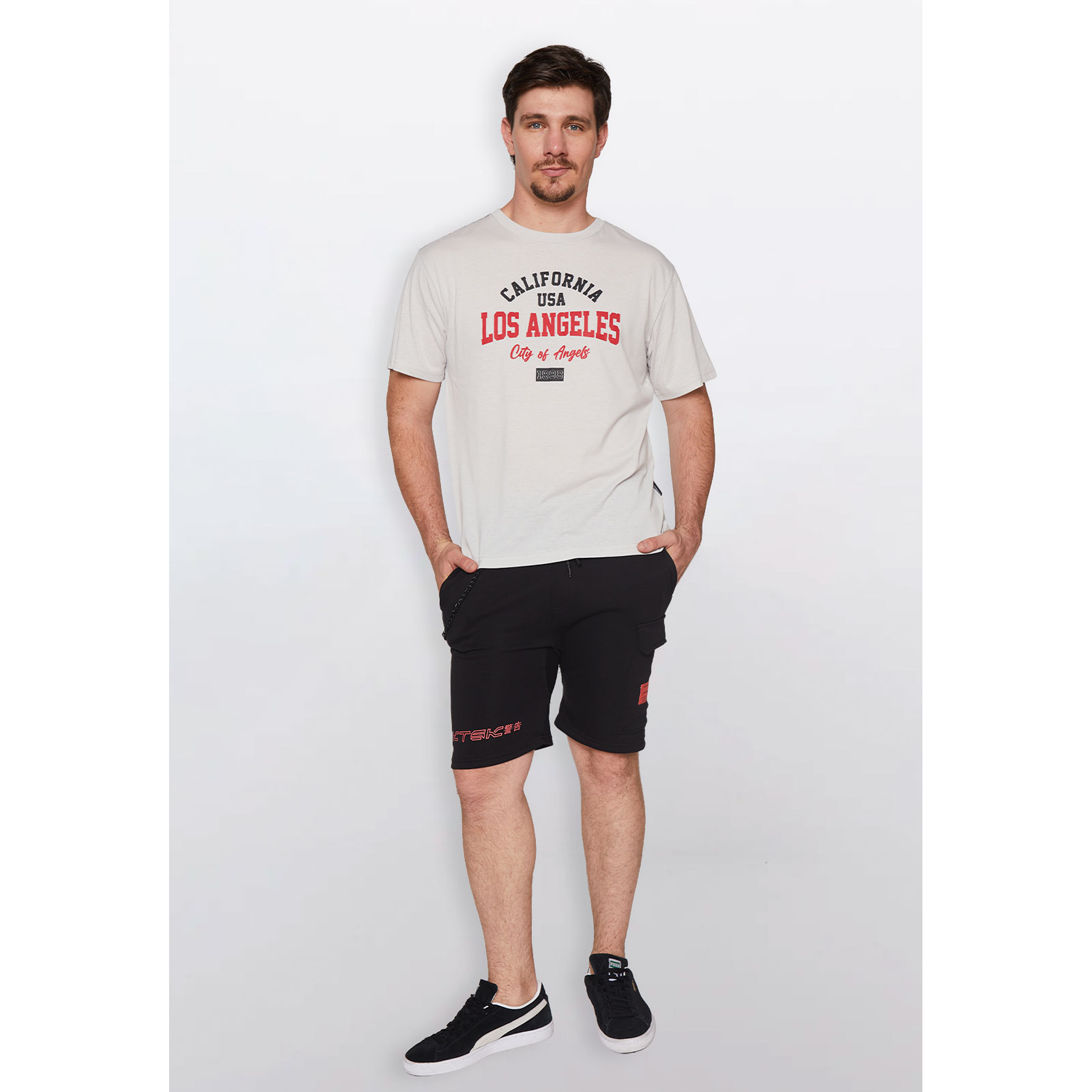 Bermuda Hombre Cargo Cadena Negro Familyshop 2