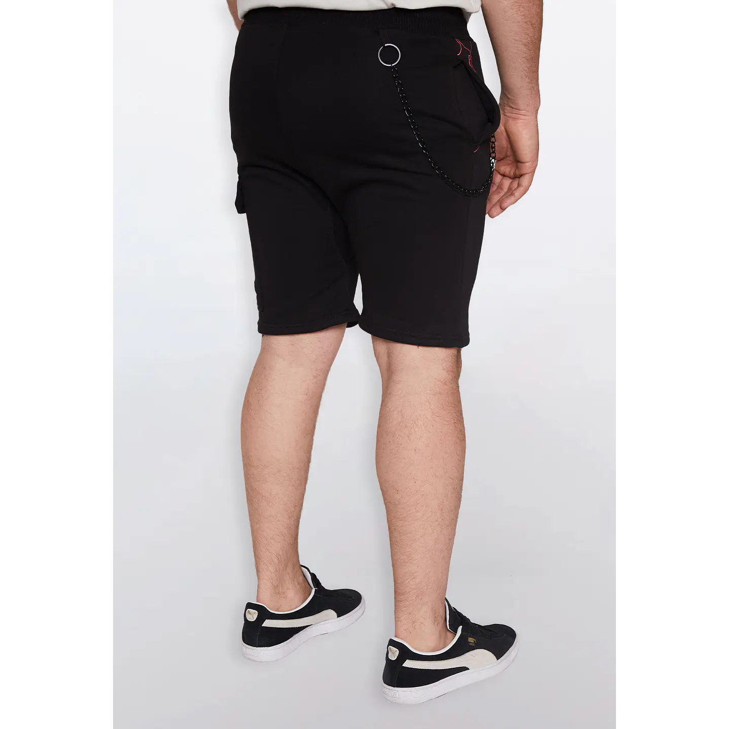 Bermuda Hombre Cargo Cadena Negro Familyshop 3