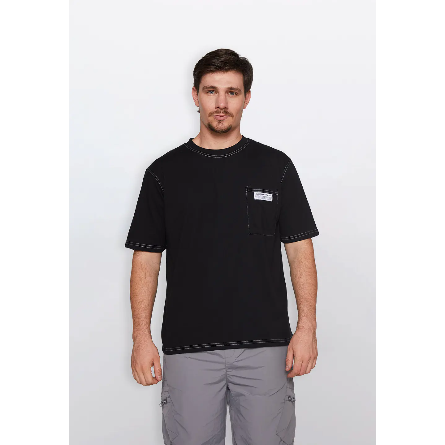 Polera Hombre Contraste Negro Familyshop 1