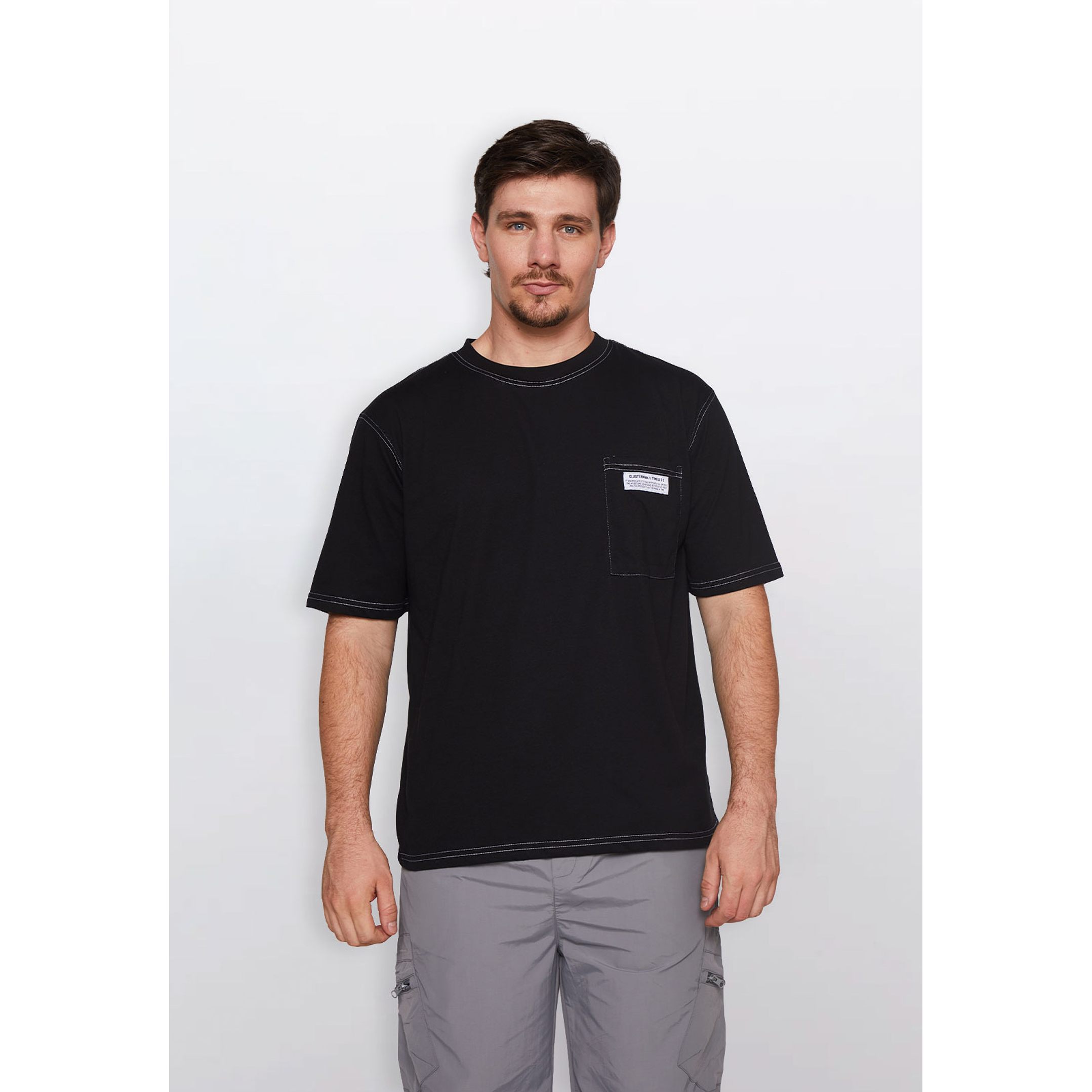 Polera Hombre Contraste Negro Familyshop 1