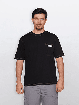 Polera Hombre Contraste Negro Familyshop