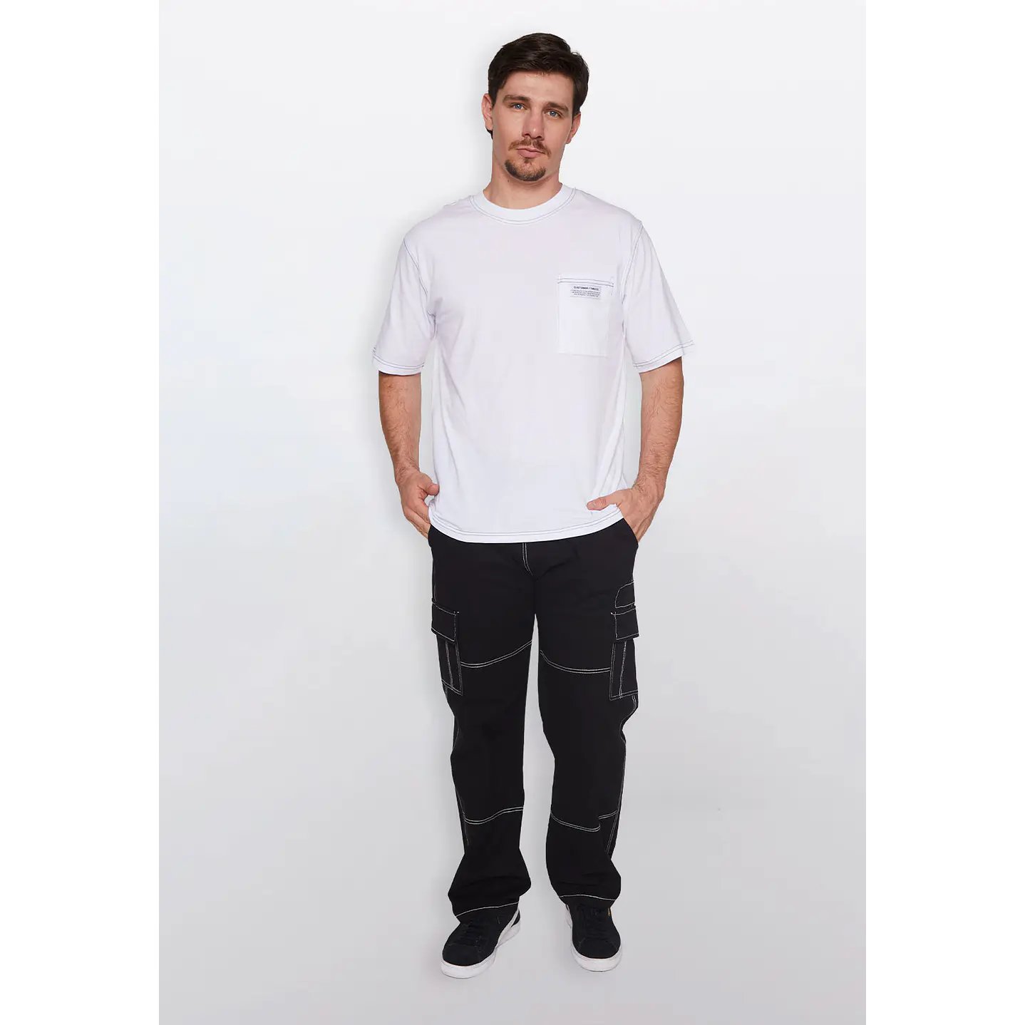 Polera Hombre Contraste Blanco Familyshop 2