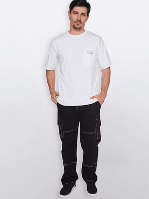 Polera Hombre Contraste Blanco Familyshop