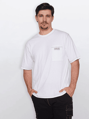 Polera Hombre Contraste Blanco Familyshop