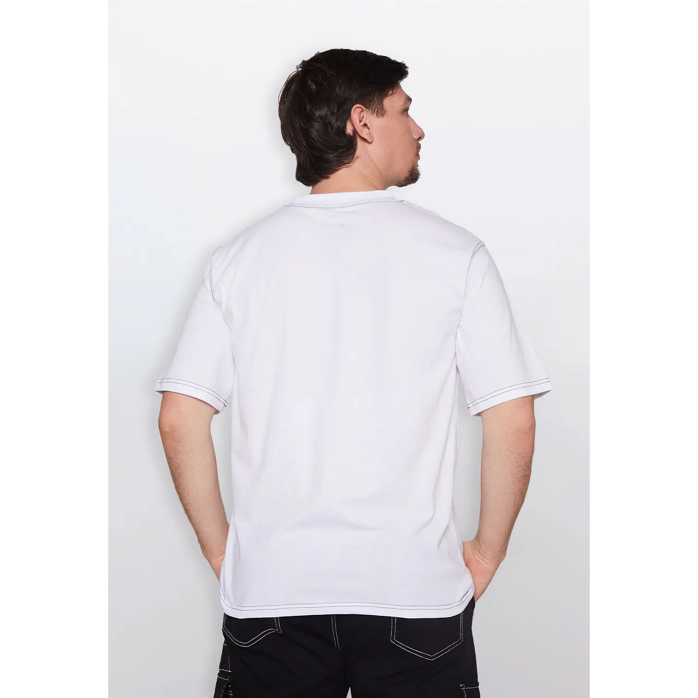 Polera Hombre Contraste Blanco Familyshop 3