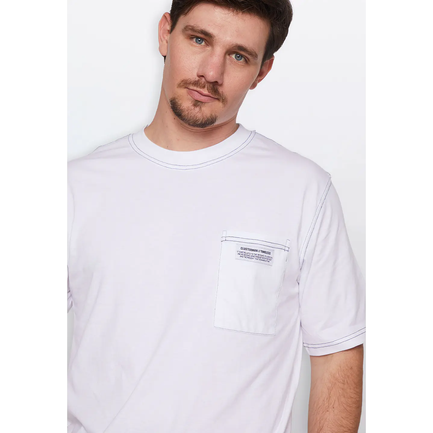 Polera Hombre Contraste Blanco Familyshop 4