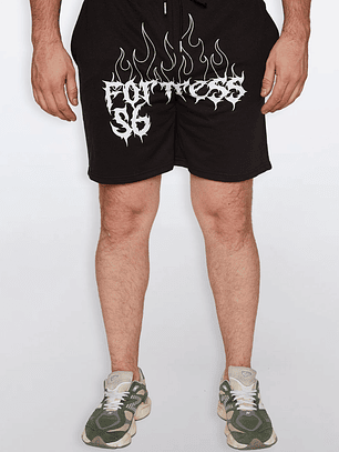 Bermuda Hombre Slim Fit Cruz Negro Familyshop