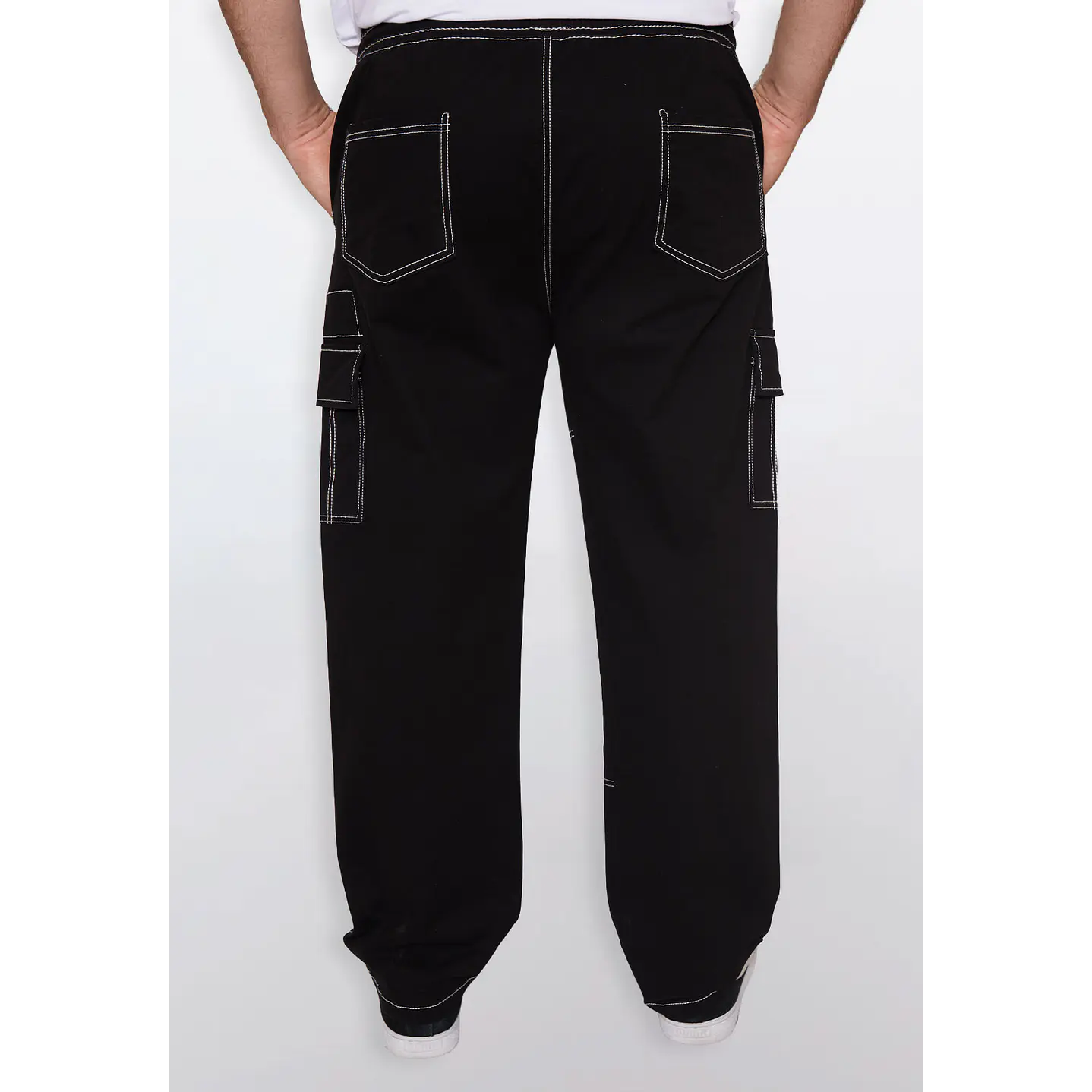 Pantalón Hombre Cargo Costuras Negro Familyshop 3