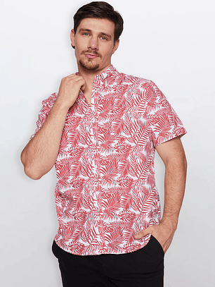 Camisa Hombre Manga Corta Burdeo Familyshop