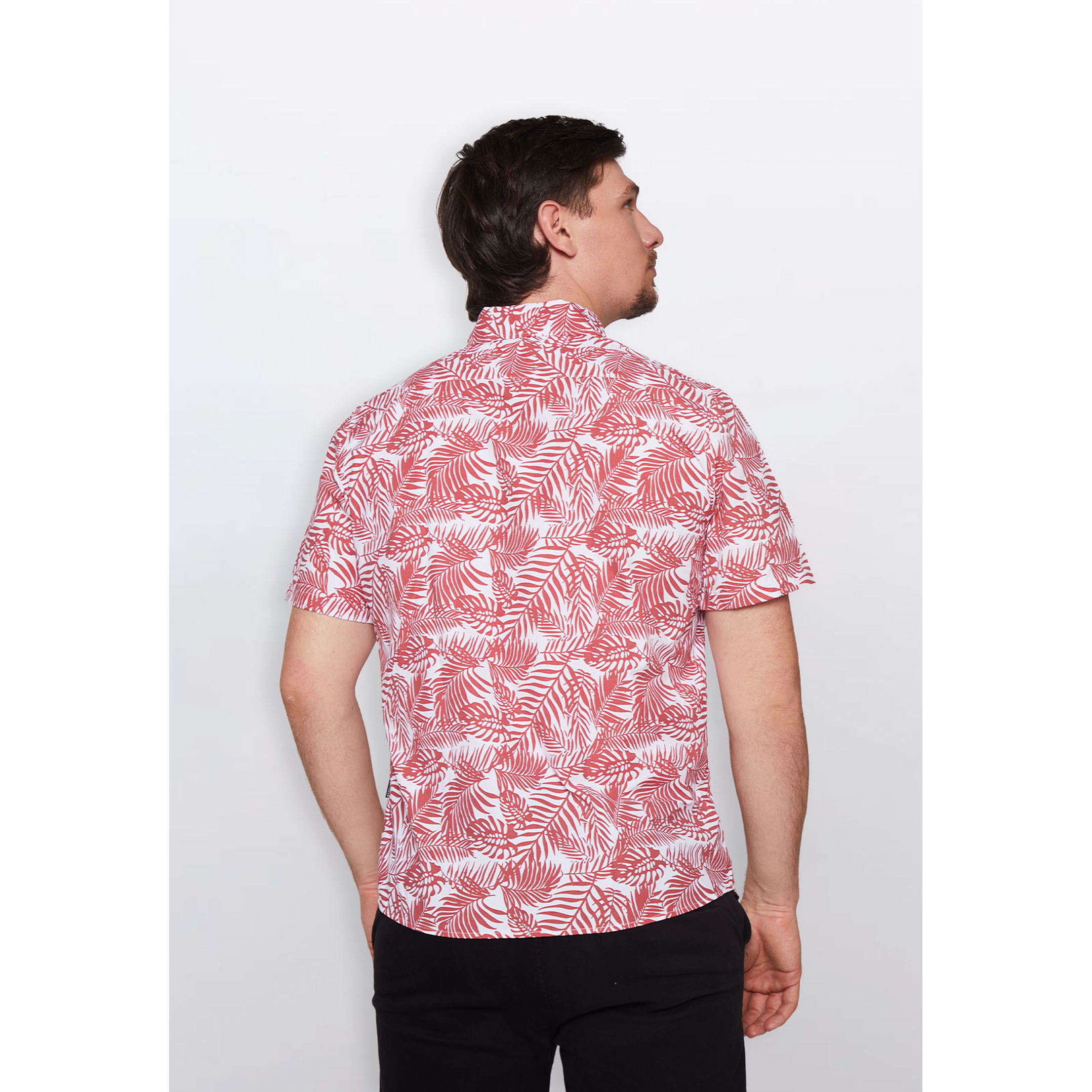 Camisa Hombre Manga Corta Burdeo Familyshop 3