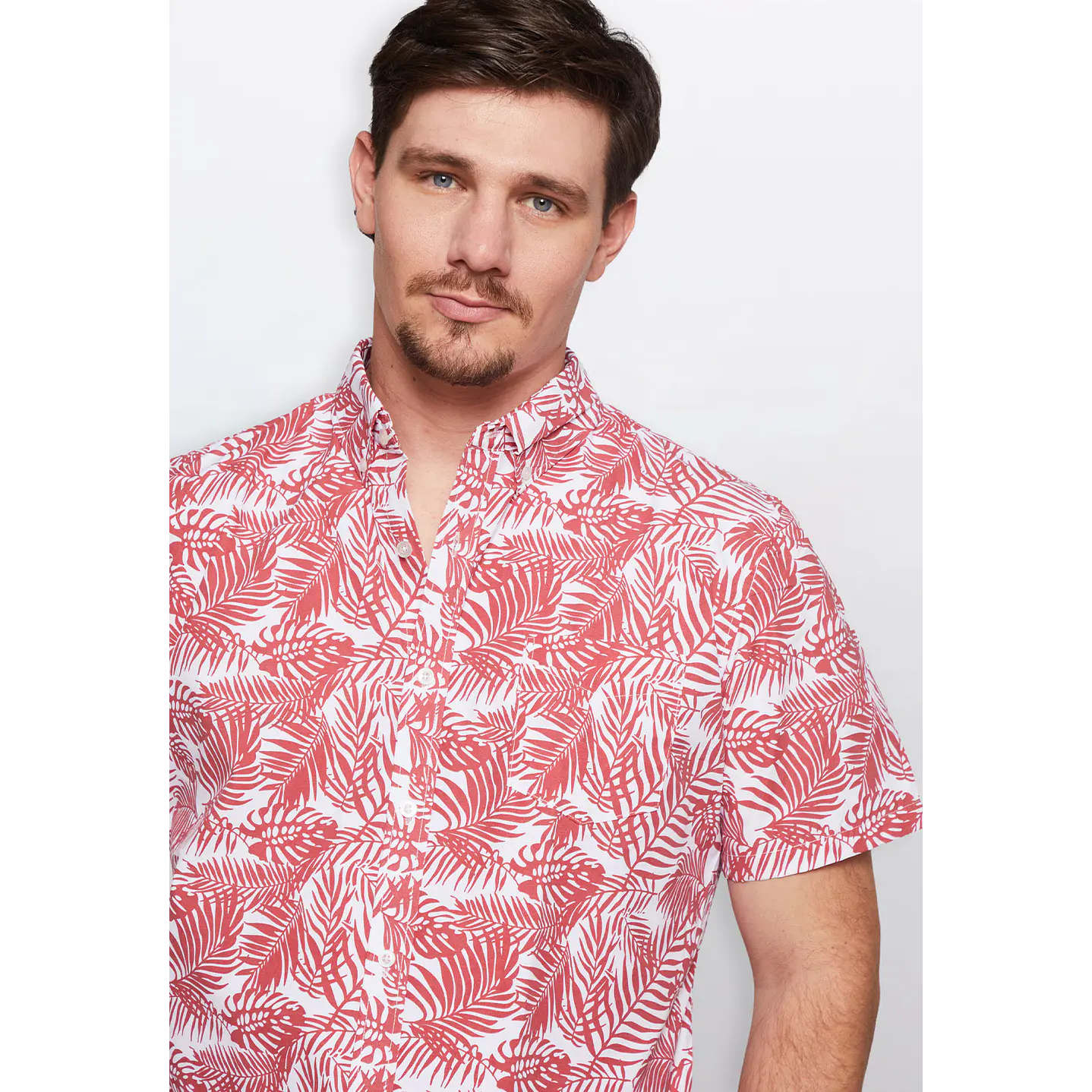 Camisa Hombre Manga Corta Burdeo Familyshop 4