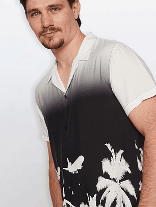 Camisa Hombre Constraste Negro Familyshop