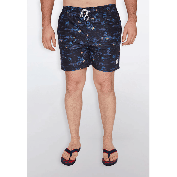 Traje De Baño Hombre Palmeras Azul Familyshop 3