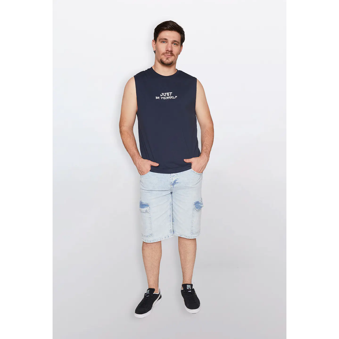 Polera Hombre Print Casual Azul Familyshop 2