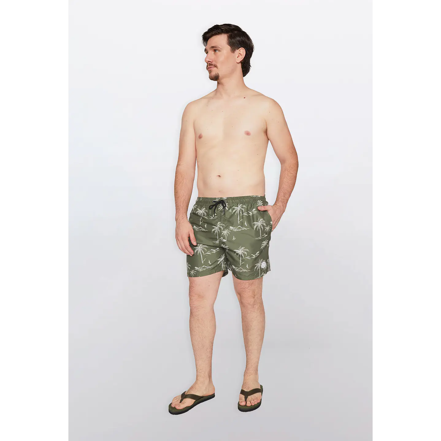 Traje De Baño Hombre Print Palmera Verde Familyshop 4