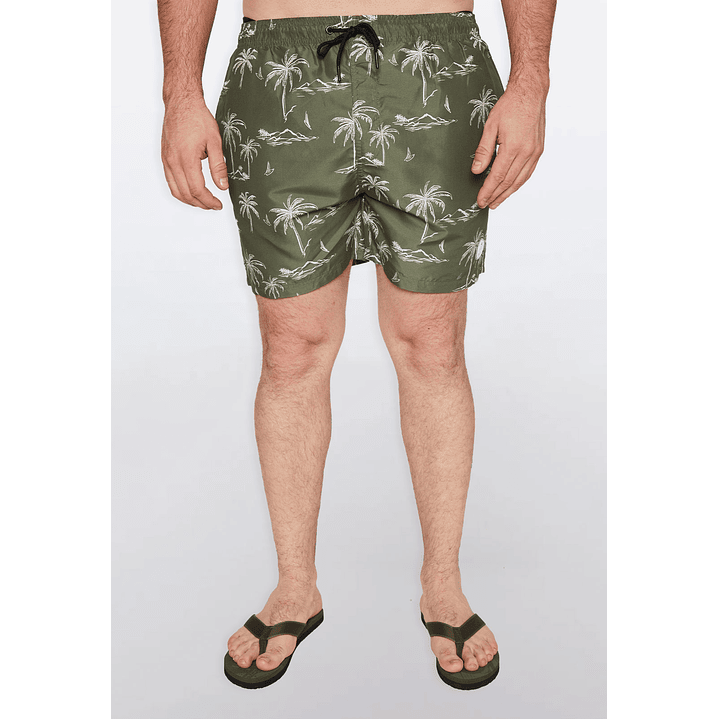 Traje De Baño Hombre Print Palmera Verde Familyshop 3