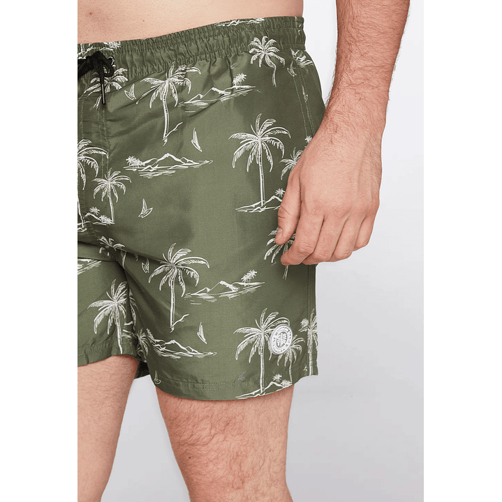 Traje De Baño Hombre Print Palmera Verde Familyshop 6